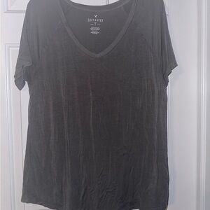 American Eagle Outfitters Soft Gray V-Neck Tee
